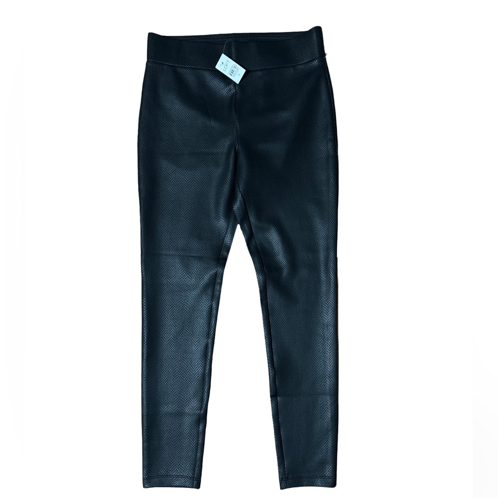 LOFT Black Snakeskin Textured Leggings